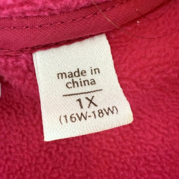 Coldwater Creek Women's 1X Fleece Jacket Coat Full Zip PInk - Picture 3 of 6